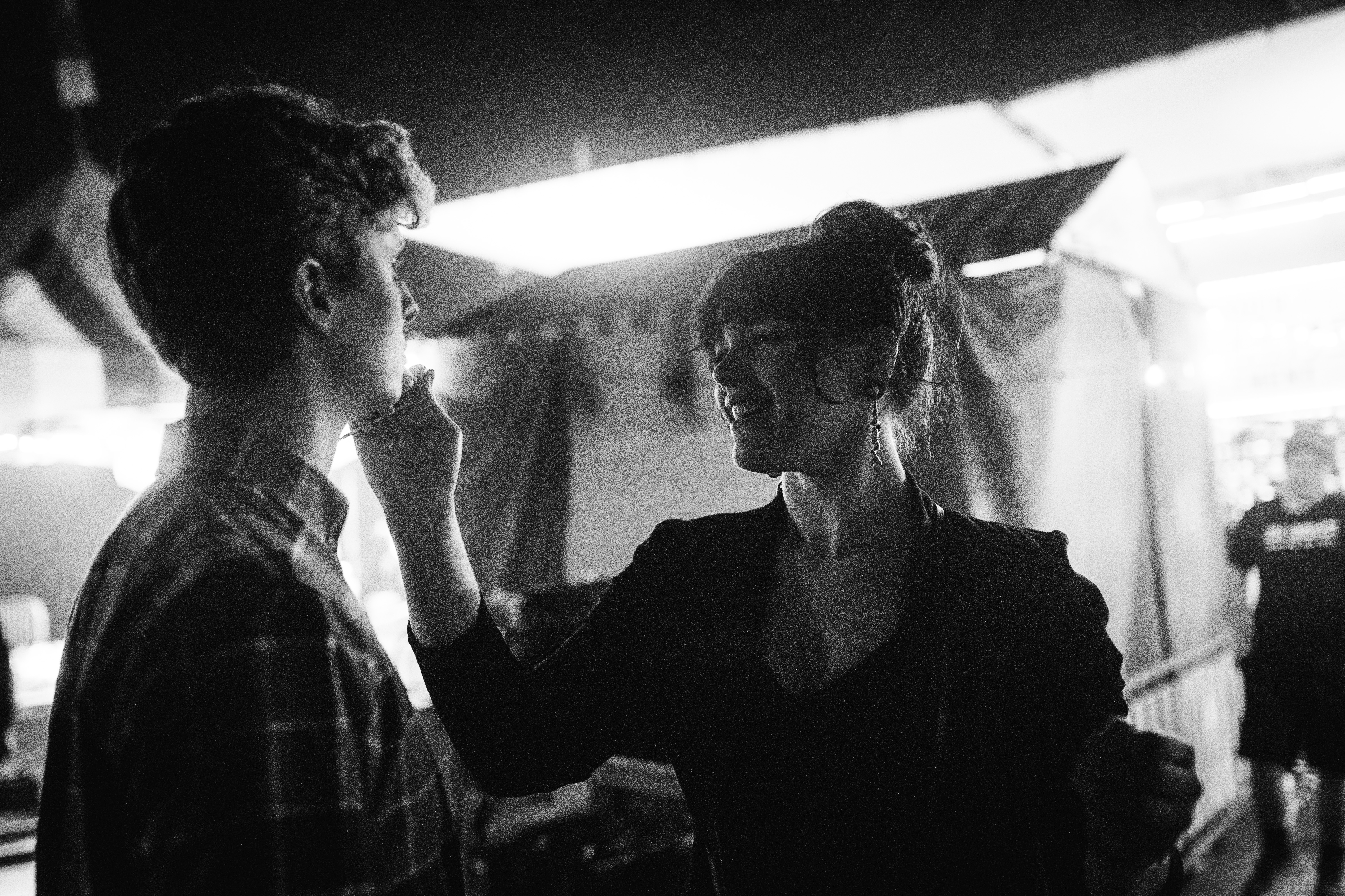 Monique Van Den Brink — on set